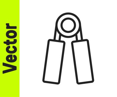 Siyah çizgi spor genişletici simgesi beyaz arkaplanda izole edildi. Spor malzemeleri. Vektör.