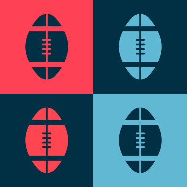 Pop Art Rugby top ikonu renk arkaplanında izole edildi. Vektör İllüstrasyonu.