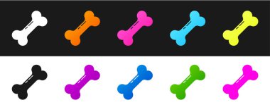 Köpek kemiği simgesini siyah beyaz arkaplanda izole et. Besin sembolü. Vektör.