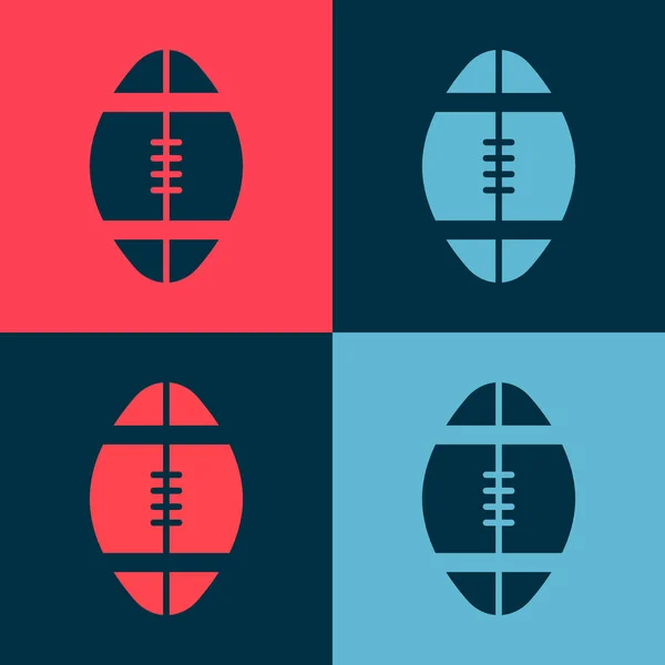 Pop Art Rugby Ball Symbol Isoliert Auf Farbigem Hintergrund Vektorillustration — Stockvektor