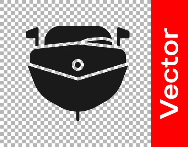 Black Speedboat Icono Aislado Sobre Fondo Transparente Ilustración Vectorial — Vector de stock