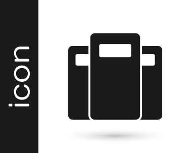 Siyah Polis saldırı kalkanı ikonu beyaz arka planda izole edildi. Vektör.