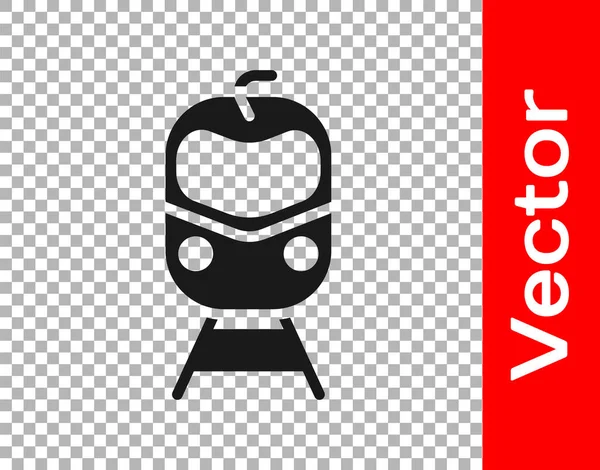 Icono Tren Negro Ferrocarril Aislado Sobre Fondo Transparente Símbolo Transporte — Vector de stock