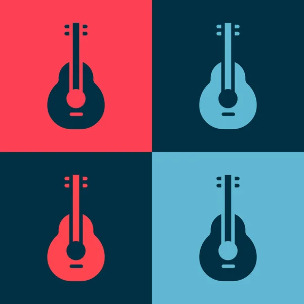 Pop Art Icône Guitare Mexicaine Isolé Sur Fond Couleur Guitare — Image vectorielle