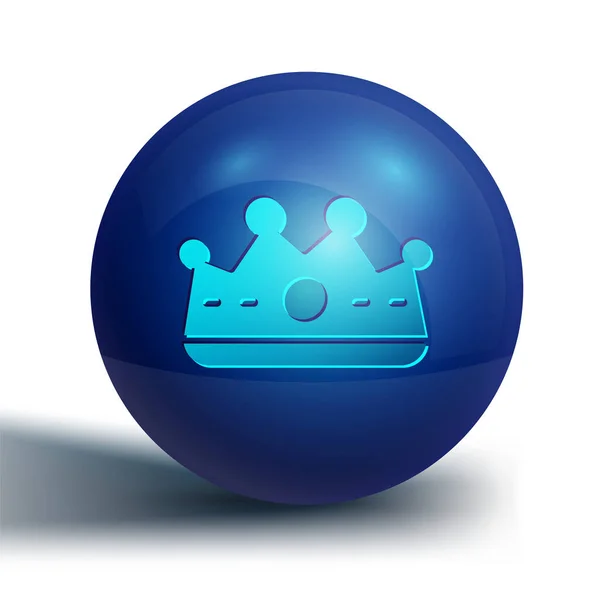 Blue King Krone Symbol Isoliert Auf Weißem Hintergrund Blauer Kreis — Stockvektor
