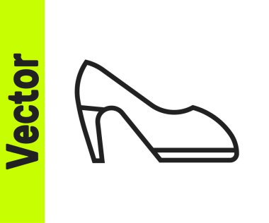 Beyaz arka planda izole edilmiş yüksek topuklu kadın ayakkabısı. Vektör.