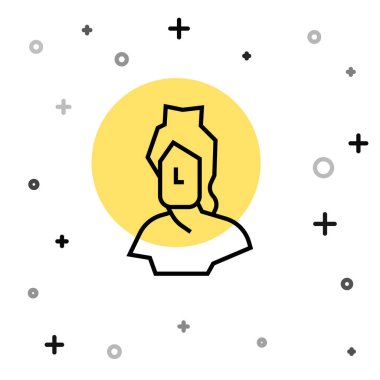 Siyah çizgi Kadim büst heykel simgesi beyaz arka planda izole. Rastgele dinamik şekiller. Vektör.