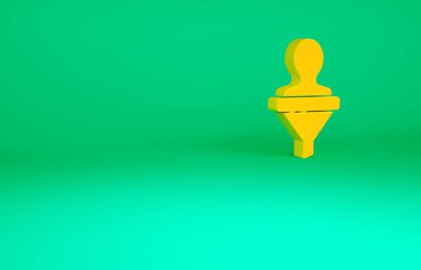 Turuncu Kafa avlama ikonu yeşil arka planda izole edildi. İş hedefi ya da İstihdam tabelası. İş için insan kaynakları ve adam toplama. Minimalizm kavramı. 3d illüstrasyon 3B canlandırma