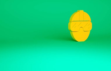 Turuncu Özel Kuvvetler askeri ikonu yeşil arka planda izole edildi. Ordu ve polis savunma sembolü. Minimalizm kavramı. 3d illüstrasyon 3B canlandırma