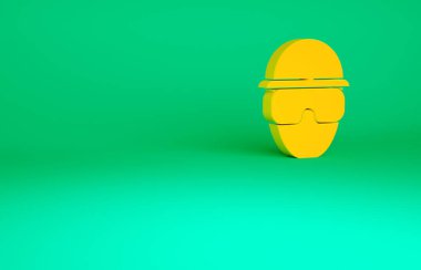 Turuncu Özel Kuvvetler askeri ikonu yeşil arka planda izole edildi. Ordu ve polis savunma sembolü. Minimalizm kavramı. 3d illüstrasyon 3B canlandırma