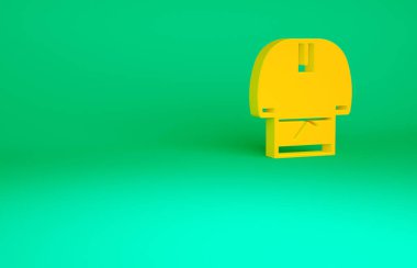 Turuncu Kosovorotka, yeşil arka planda izole edilmiş geleneksel bir Rus gömlek ikonu. Geleneksel ulusal kıyafetler. Minimalizm kavramı. 3d illüstrasyon 3B canlandırma