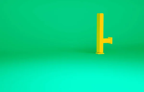 Orange Police gumowa ikona pałki izolowane na zielonym tle. Gumowe pałeczki. Policyjny Bat. Sprzęt policyjny. Koncepcja minimalizmu. Ilustracja 3D 3D renderowania — Zdjęcie stockowe