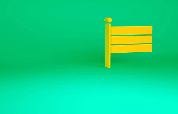 オレンジ緑の背景に隔離されたロシア国旗のアイコン。最小限の概念。3Dイラスト3Dレンダリング — ストック写真