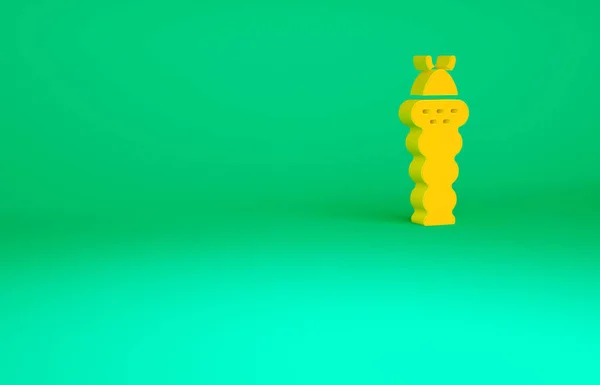 Pomarańczowa ikona owadów Larwy izolowana na zielonym tle. Koncepcja minimalizmu. Ilustracja 3D 3D renderowania — Zdjęcie stockowe