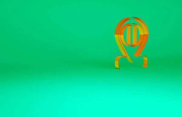 Bandera naranja Italia icono aislado sobre fondo verde. Concepto minimalista. 3D ilustración 3D render — Foto de Stock