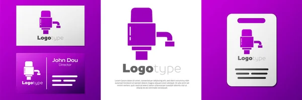 Logotype Mechanical Pump Bottled Water Icon Isolated White Background Logo — Stock Vector