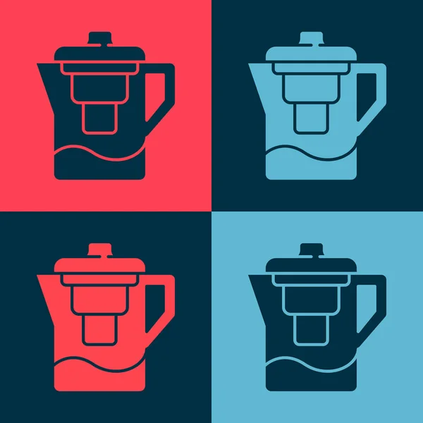 Pop art Water jug with a filter icon isolated on color background. Vector Illustration. — Stock Illustration Pop Art Water Jug Filter Icon Isolated Color Background Vector Vector Graphics