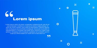 Beyaz çizgi polis kauçuk çubuk ikonu mavi arka planda izole edildi. Kauçuk copu. Polis yarasası. Polis ekipmanları. Vektör.