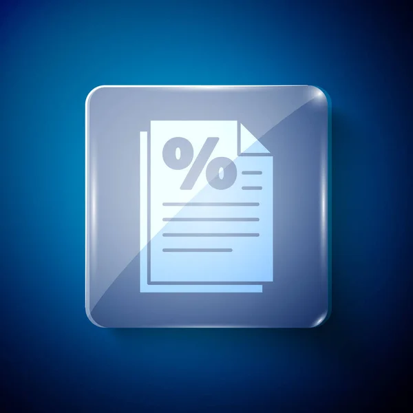 Weißes Finanzdokument Auf Blauem Hintergrund Papierdokument Für Rechnung Oder Rechnungskonzept — Stockvektor