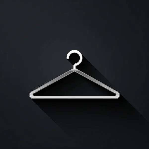 Иконка Гардероба Silver Hanger Выделена Черном Фоне Значок Гардероба Символ — стоковый вектор