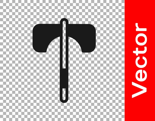 Черный Средневековый Топор Значок Изолирован Прозрачном Фоне Боевой Топор Топор — стоковый вектор