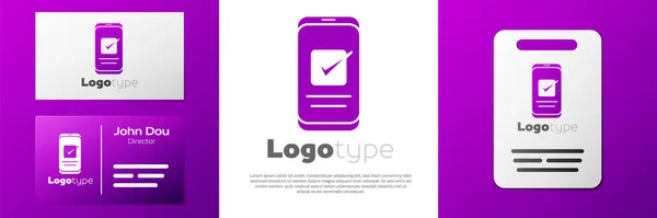 Logotype Smartphone Icône Téléphone Mobile Isolé Sur Fond Blanc Modèle — Image vectorielle