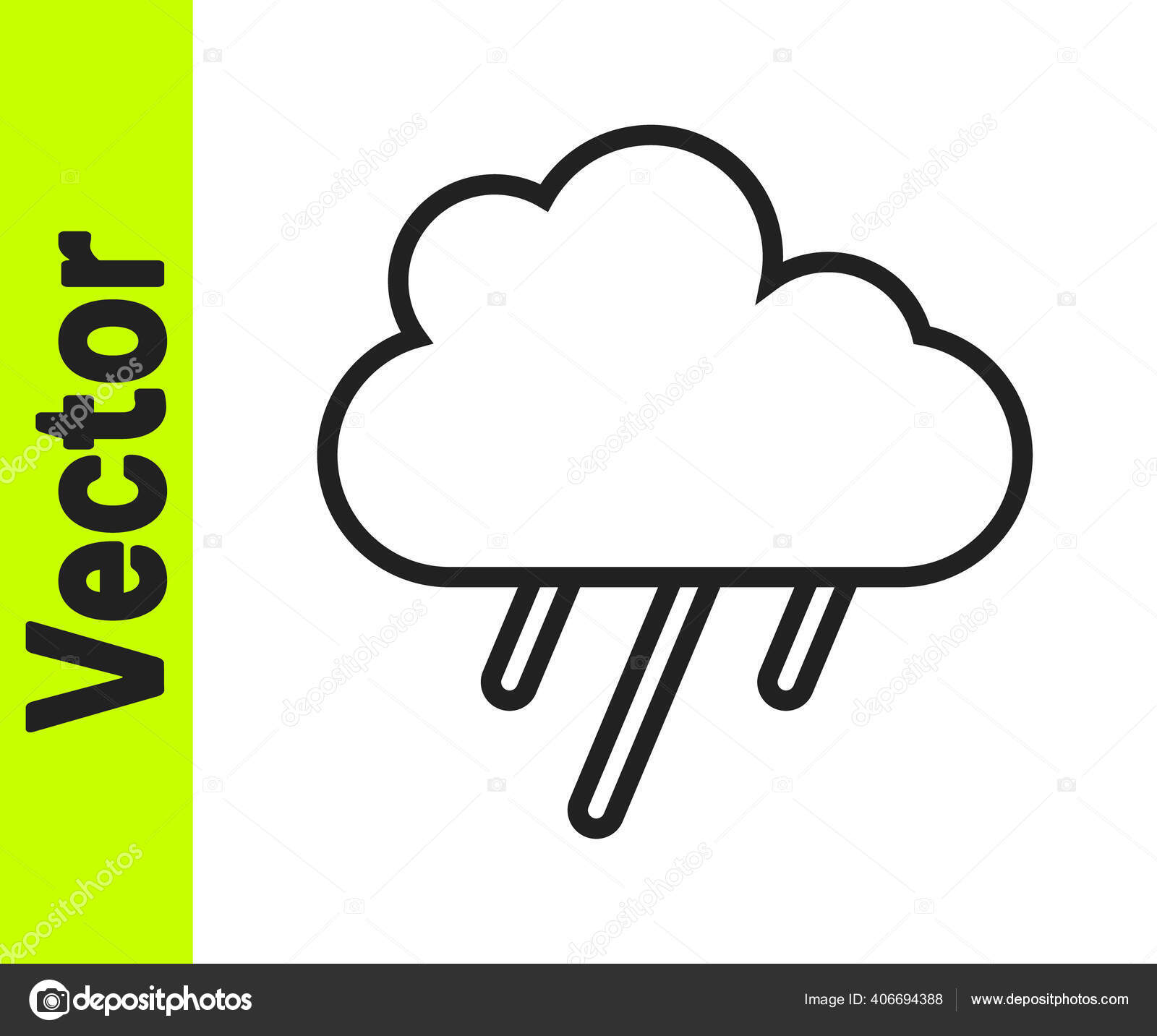 黑线云与雨图标隔离在白色背景雨云降水与雨滴 图库矢量图像 C Fillvector 黑线云与雨图标隔离在白色背景雨云降水与雨滴 图库矢量图像 C Fillvector