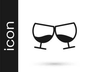 Beyaz arka planda gri bir bardak konyak ya da brendi ikonu izole edilmiş. Vektör İllüstrasyonu.