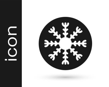 Siyah Kar Tanesi simgesi beyaz arkaplanda izole edildi. Vektör.