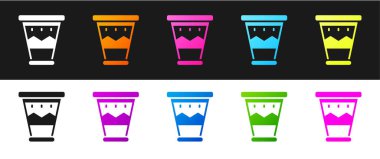 Meksika davul ikonunu siyah beyaz arkaplanda izole et. Müzik işareti. Müzik aleti sembolü. Vektör.