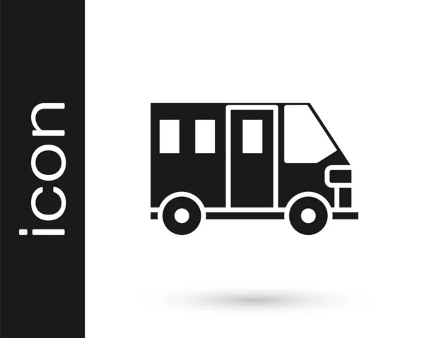 Icono Del Autobús Escolar Gris Aislado Sobre Fondo Blanco Símbolo — Vector de stock