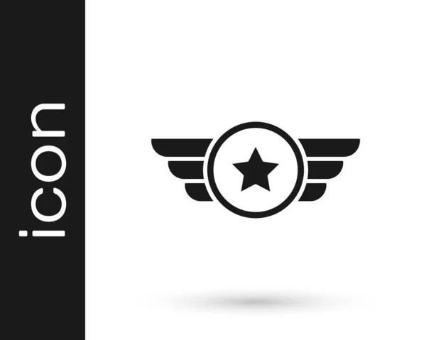 Black Star Icône Militaire Américaine Isolé Sur Fond Blanc Insignes — Image vectorielle