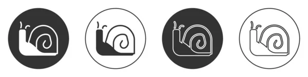 Black Snail Symbol Isoliert Auf Weißem Hintergrund Kreis Taste Vektor — Stockvektor