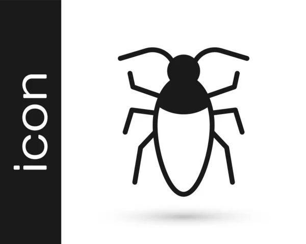 Black Cockroach Icon Isolated White Background Vector — Stock Vector