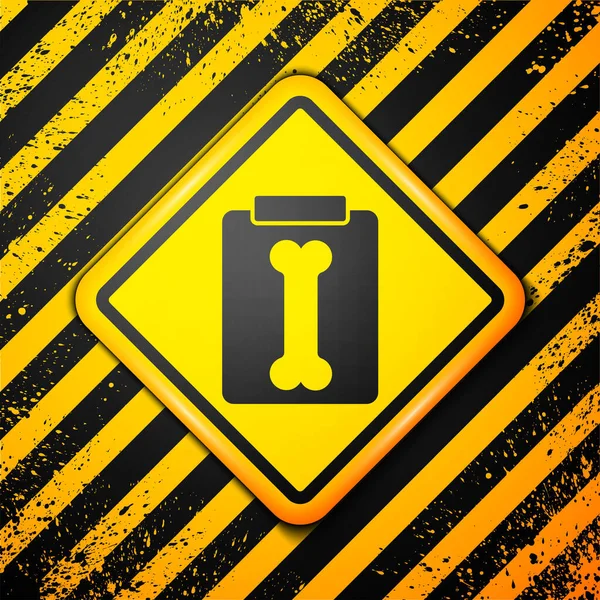 Sarı arkaplanda siyah X-ışını ikonu izole edildi. Uyarı işareti. Vektör İllüstrasyonu.