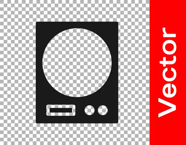Черные Электронные Весы Значок Изолирован Прозрачном Фоне Оборудование Измерения Веса — стоковый вектор