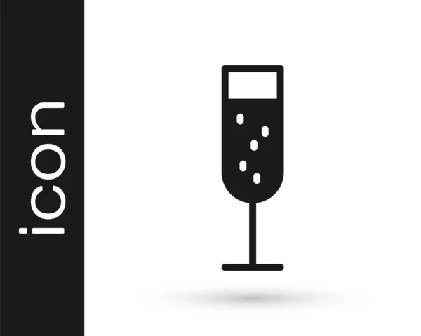 Graues Glas Champagner Ikone Isoliert Auf Weißem Hintergrund Vektorillustration — Stockvektor