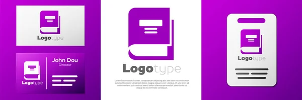 Logotype Book Icon Isolated White Background Logo Design Template Element — Stock Vector