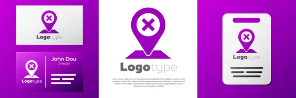 Logotype Map Pin Symbol Isoliert Auf Weißem Hintergrund Navigation Zeiger — Stockvektor