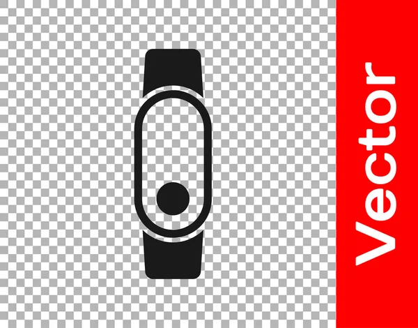 Icono Smartwatch Negro Aislado Sobre Fondo Transparente Vector — Archivo Imágenes Vectoriales