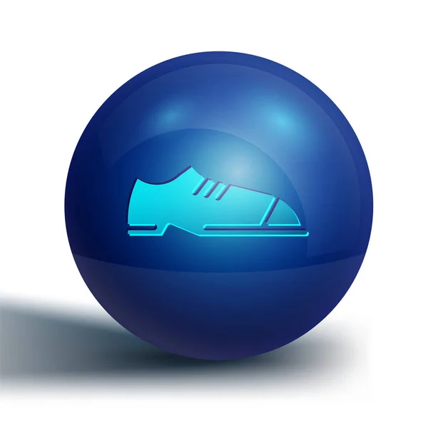 Blue Men Παπούτσια Εικονίδιο Απομονώνονται Λευκό Φόντο Κουμπί Μπλε Κύκλου — Διανυσματικό Αρχείο