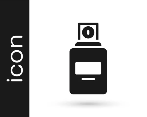 Icono Perfume Negro Aislado Sobre Fondo Blanco Vector — Vector de stock