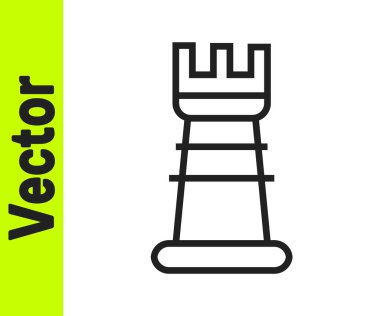 Siyah çizgi iş stratejisi simgesi beyaz arkaplanda izole edildi. Satranç sembolü. Oyun, yönetim, finans. Vektör.