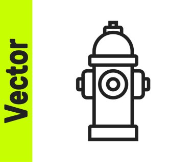 Beyaz arka planda siyah çizgi yangın musluğu simgesi izole edildi. Vektör.