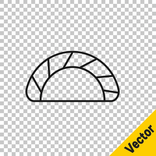 Schwarze Linie Knödel Symbol Isoliert Auf Transparentem Hintergrund Traditionelles Chinesisches — Stockvektor