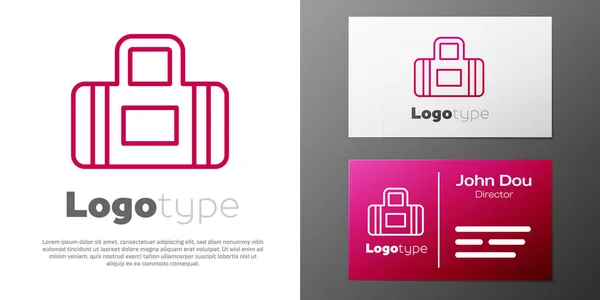 Logotype Line Sport Bag Icon Isolated White Background Logo Design — Stock Vector