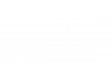 Beyaz zemin üzerinde bayrak simgesi olan siyah çizgi Trompet. Müzik aleti trompeti. 4K Video hareketli grafik canlandırması