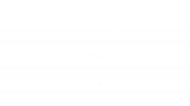 Siyah çizgi yel değirmeni simgesi beyaz arkaplanda izole edildi. 4K Video hareketli grafik canlandırması