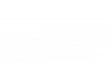 Siyah çizgi Kral taç simgesi beyaz arkaplanda izole edildi. 4K Video hareketli grafik canlandırması