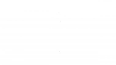 Siyah çizgi Ortaçağ zincirlenmiş top ikonu beyaz arka planda izole edilmiş. Ortaçağ silahı. 4K Video hareketli grafik canlandırması